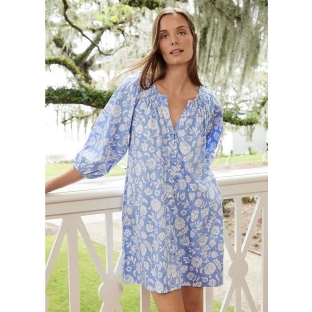 NEW Lake The Hammock Floral Shirt Dress in Baltic Bouquet, Size XXL